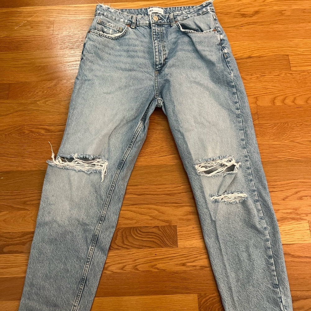 Zara Light Blue Boyfriend Jeans